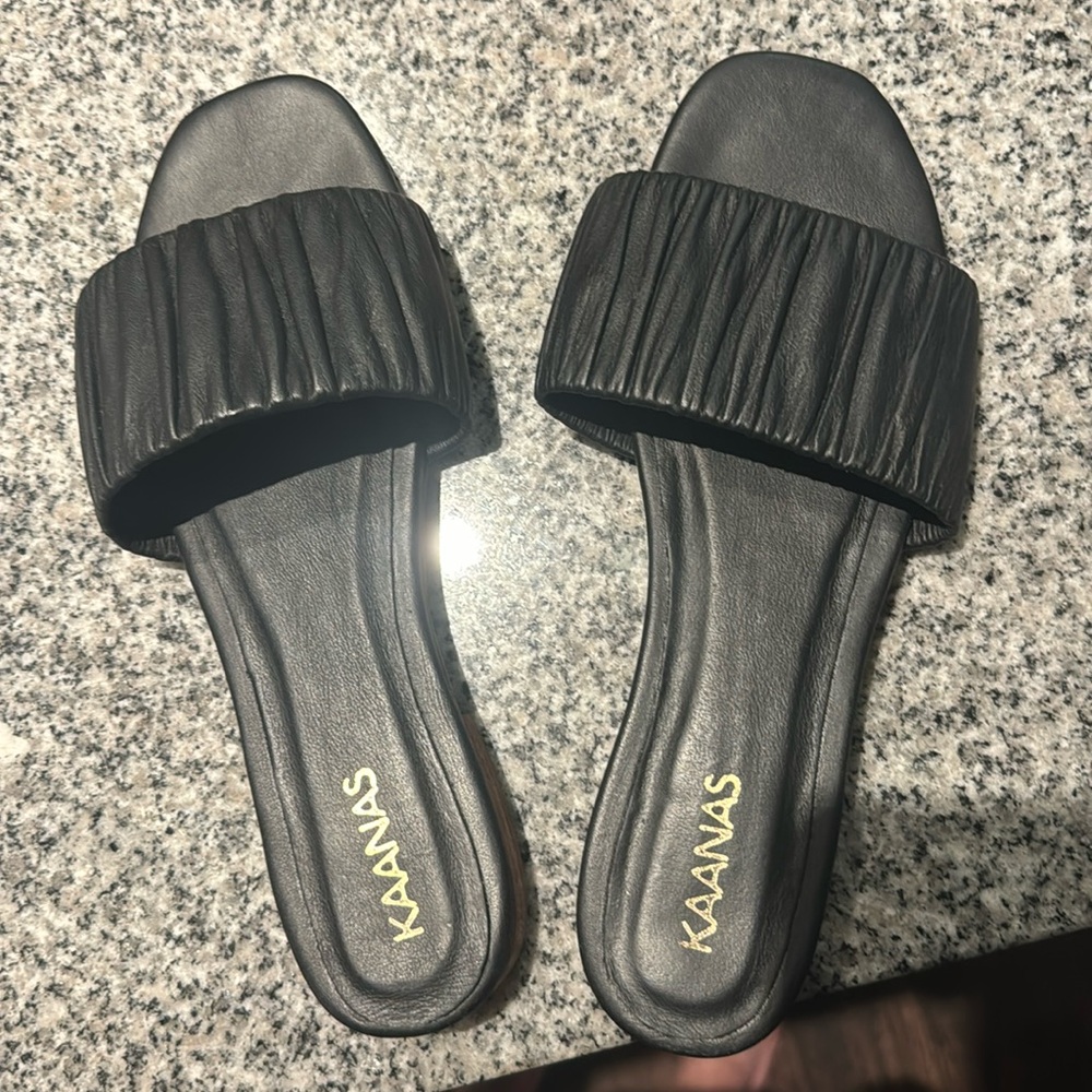 Black slip on mule sandal size 8!